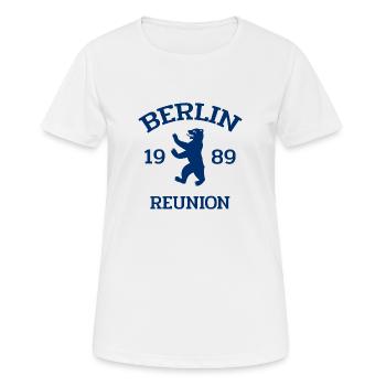 Berlin - 1989 - La Réunion - Berliner Bär - T-shirt respirant Femme - blanc - Devant - AI Model Female 172 dark (172cm)