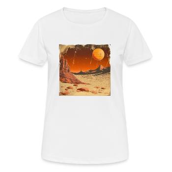 Mars - Frauen T-Shirt atmungsaktiv - Weiß - Vorne - AI Model Female 172 dark (172cm)