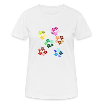 Blumenmuster blühende Blume floral Blumenranke - Frauen T-Shirt atmungsaktiv - Weiß - Vorne - AI Model Female 172 dark (172cm)