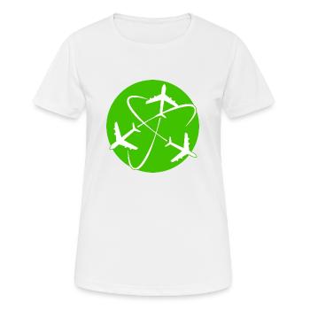 Avions voyage dans le monde - T-shirt respirant Femme - blanc - Devant - AI Model Female 172 dark (172cm)