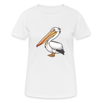 Fier pélican dans une pose élégante - T-shirt respirant Femme - blanc - Devant - AI Model Female 172 dark (172cm)