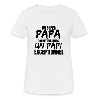 SUPER DAD - Women's Breathable T-Shirt - white - Front - AI Model Female 172 dark (172cm)