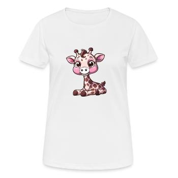 Niedliche Giraffe Mit Großen Augen - Frauen T-Shirt atmungsaktiv - Weiß - Vorne - AI Model Female 172 dark (172cm)
