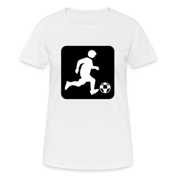 Fussball Fussballspieler Verein - Frauen T-Shirt atmungsaktiv - Weiß - Vorne - AI Model Female 172 dark (172cm)