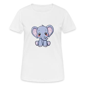 Petit éléphant mignon pour enfants - T-shirt respirant Femme - blanc - Devant - AI Model Female 172 dark (172cm)