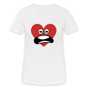 Un coeur rouge blasé - T-shirt respirant Femme - blanc - Devant - AI Model Female 172 dark (172cm)