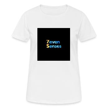 7even Senses - Frauen T-Shirt atmungsaktiv - Weiß - Vorne - AI Model Female 172 dark (172cm)