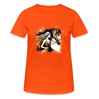 Flowers Women girl fashion design art female style - Women's Breathable T-Shirt - neon orange - Front - AI Model Female 172 dark (172cm)