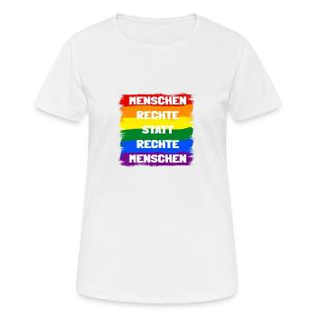 Menschenrechte - Frauen T-Shirt atmungsaktiv - Weiß - Vorne - AI Model Female 172 dark (172cm)