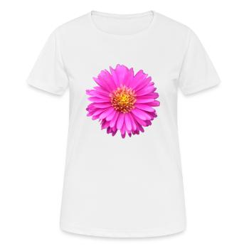 fleur rose fleur rose aster d’été - T-shirt respirant Femme - blanc - Devant - AI Model Female 172 dark (172cm)