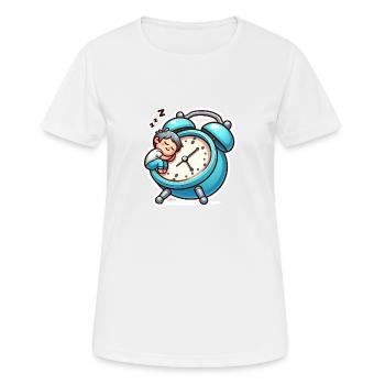 Wecker und Schlafen - Frauen T-Shirt atmungsaktiv - Weiß - Vorne - AI Model Female 172 dark (172cm)