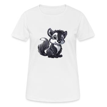 Niedlicher Skunk Mit Großen Augen - Frauen T-Shirt atmungsaktiv - Weiß - Vorne - AI Model Female 172 dark (172cm)