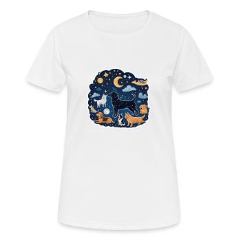 Chiens sous les étoiles - T-shirt respirant Femme - blanc - Devant - AI Model Female 172 dark (172cm)