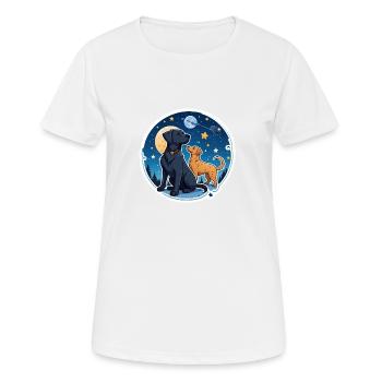 Amis sous les étoiles - T-shirt respirant Femme - blanc - Devant - AI Model Female 172 dark (172cm)
