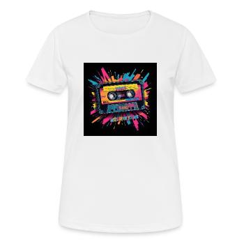 Kassette 80er - Bo-Grafik - Frauen T-Shirt atmungsaktiv - Weiß - Vorne - AI Model Female 172 dark (172cm)