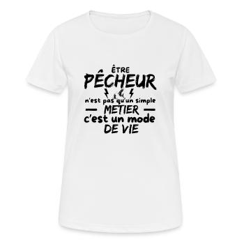 FISHERMAN - Women's Breathable T-Shirt - white - Front - AI Model Female 172 dark (172cm)