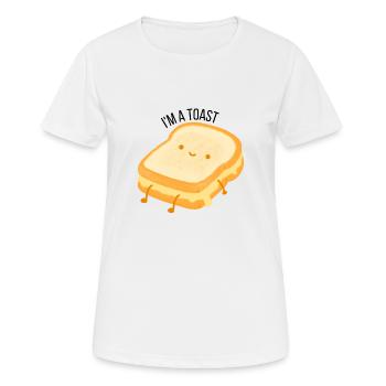funny toast food kawaii humor - Women's Breathable T-Shirt - white - Front - AI Model Female 172 dark (172cm)
