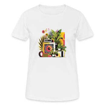 Plantes et musique - Impression de mode de haute qualité - T-shirt respirant Femme - blanc - Devant - AI Model Female 172 dark (172cm)