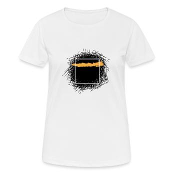 Abstract Kaaba - Frauen T-Shirt atmungsaktiv - Weiß - Vorne - AI Model Female 172 dark (172cm)