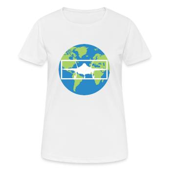 Avion militaire sur la planète terre - T-shirt respirant Femme - blanc - Devant - AI Model Female 172 dark (172cm)