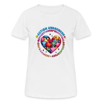 Autisme Super-héros Soignant Puzzle Enfants Anormaux - T-shirt respirant Femme - blanc - Devant - AI Model Female 172 dark (172cm)