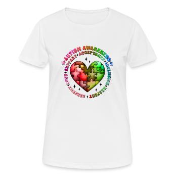 Autisme Super-héros Soignant Puzzle Enfants Anormaux - T-shirt respirant Femme - blanc - Devant - AI Model Female 172 dark (172cm)