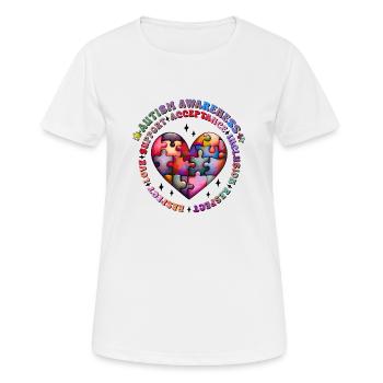 Autisme Super-héros Soignant Puzzle Enfants Anormaux - T-shirt respirant Femme - blanc - Devant - AI Model Female 172 dark (172cm)