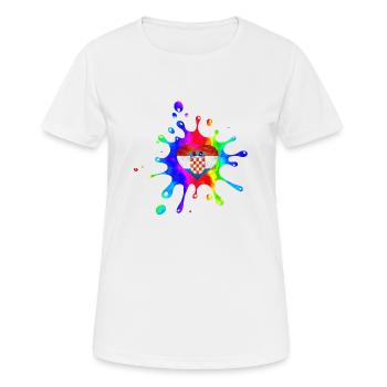 Kroatien hrvatska kroatien hrv hr zagreb geteilte Flagge - Frauen T-Shirt atmungsaktiv - Weiß - Vorne - AI Model Female 172 dark (172cm)
