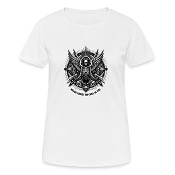 Never forget the child in you - Women's Breathable T-Shirt - white - Front - AI Model Female 172 dark (172cm)