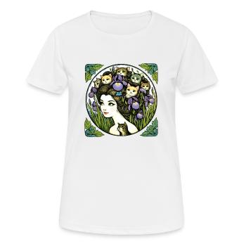 Cat Lady - Women's Breathable T-Shirt - white - Front - AI Model Female 172 dark (172cm)