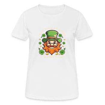 Irish Irland Kleeblatt Leprechaun Kobold Reim - Frauen T-Shirt atmungsaktiv - Weiß - Vorne - AI Model Female 172 dark (172cm)