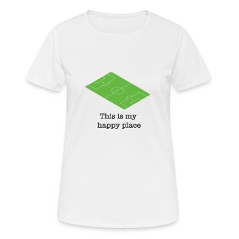 Fußball Platz grün lustiger Spruch - Frauen T-Shirt atmungsaktiv - Weiß - Vorne - AI Model Female 172 dark (172cm)