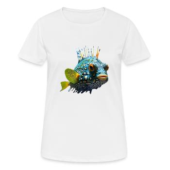 Poissons exotiques aux couleurs vives - T-shirt respirant Femme - blanc - Devant - AI Model Female 172 dark (172cm)