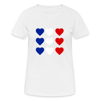 Herz Frankreich - Frauen T-Shirt atmungsaktiv - Weiß - Vorne - AI Model Female 172 dark (172cm)
