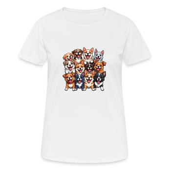 Collage de chiens heureux - T-shirt respirant Femme - blanc - Devant - AI Model Female 172 dark (172cm)