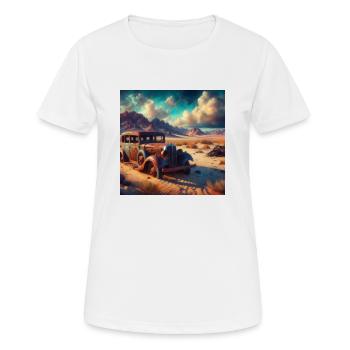 Vintage Car Wreck in the Desert 2 - Women's Breathable T-Shirt - white - Front - AI Model Female 172 dark (172cm)
