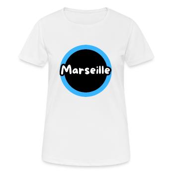 Ville de Marseille blason - T-shirt respirant Femme - blanc - Devant - AI Model Female 172 dark (172cm)