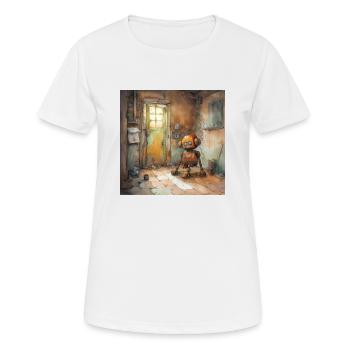 Alter rostiger verlassener Roboter 2 - Frauen T-Shirt atmungsaktiv - Weiß - Vorne - AI Model Female 172 dark (172cm)