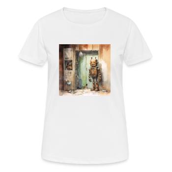 Alter rostiger verlassener Roboter 3 - Frauen T-Shirt atmungsaktiv - Weiß - Vorne - AI Model Female 172 dark (172cm)