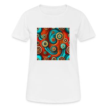 Modernes Ajrakh Nahtloses Muster - Frauen T-Shirt atmungsaktiv - Weiß - Vorne - AI Model Female 172 dark (172cm)