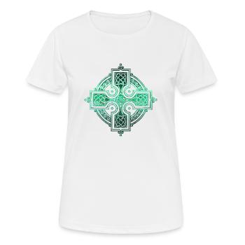 Cercles celtiques, coins, échantillons, symboles gothiques - T-shirt respirant Femme - blanc - Devant - AI Model Female 172 dark (172cm)