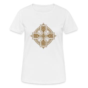 Cercles celtiques, coins, échantillons, symboles gothiques - T-shirt respirant Femme - blanc - Devant - AI Model Female 172 dark (172cm)