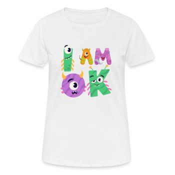 OK Monstre - T-shirt respirant Femme - blanc - Devant - AI Model Female 172 dark (172cm)