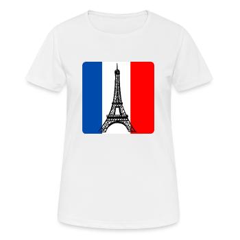 Eiffelturm Paris Frankreich Französische Flagge - Frauen T-Shirt atmungsaktiv - Weiß - Vorne - AI Model Female 172 dark (172cm)