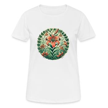 Lys tigré - T-shirt respirant Femme - blanc - Devant - AI Model Female 172 dark (172cm)