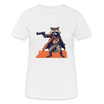 Waschbär - Frauen T-Shirt atmungsaktiv - Weiß - Vorne - AI Model Female 172 dark (172cm)