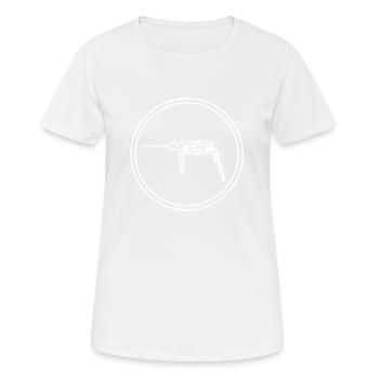 Outil d’icône de perceuse électrique - T-shirt respirant Femme - blanc - Devant - AI Model Female 172 dark (172cm)