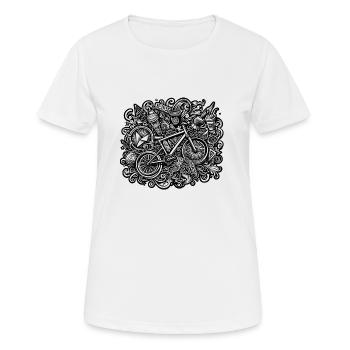 Vélo street art - T-shirt respirant Femme - blanc - Devant - AI Model Female 172 dark (172cm)