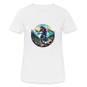 Mountainbiker - Frauen T-Shirt atmungsaktiv - Weiß - Vorne - AI Model Female 172 dark (172cm)