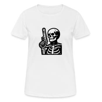 Skeleton with Weapon - Women's Breathable T-Shirt - white - Front - AI Model Female 172 dark (172cm)